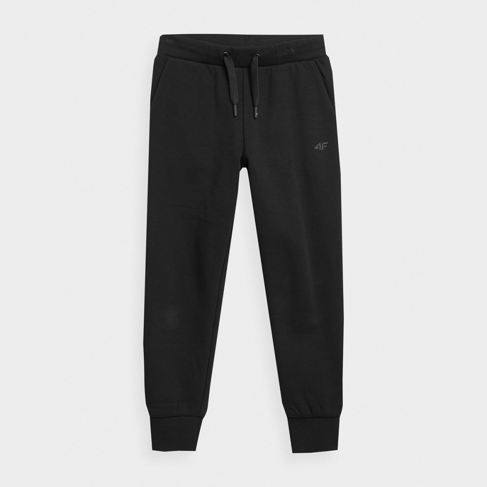 Spodnie Dresowe Dziewczęce  4FJAW23TTROF421 Czarne