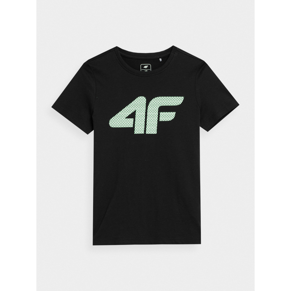 4F koszulka chłopięca czarna 4FJWSS24TTSHM1115