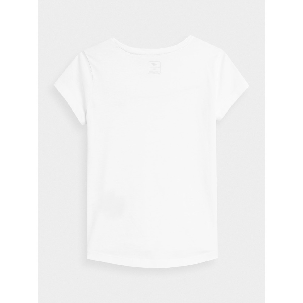 4F Koszulka Dziewczęca biała 4FJWSS24TTSHF1110