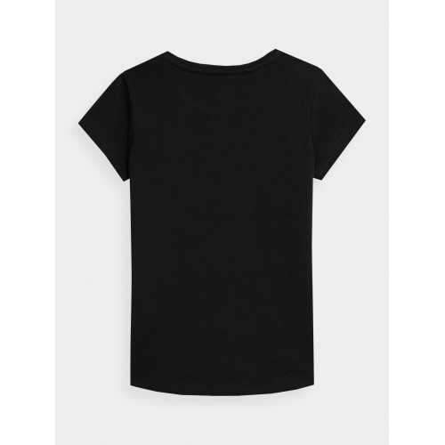 4F koszulka dziewczęca czarna 4FJWSS24TTSHF1110