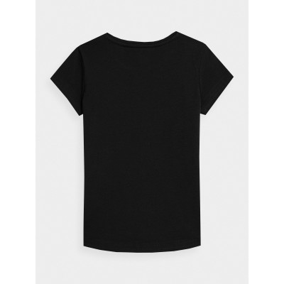 4F koszulka dziewczęca czarna 4FJWSS24TTSHF1110