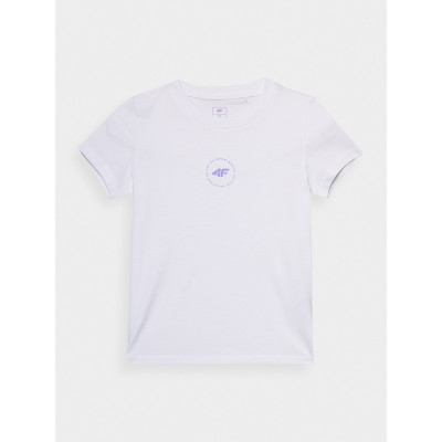 Biała Koszulka Dziewczęca 4F 4FJWSS24TTSHF1111