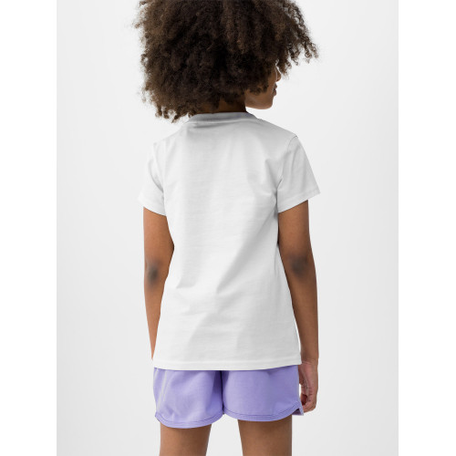 Biała Koszulka Dziewczęca 4F 4FJWSS24TTSHF1111