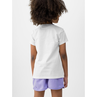 Biała Koszulka Dziewczęca 4F 4FJWSS24TTSHF1111