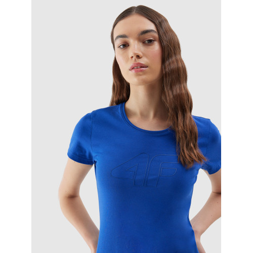 4F koszulka damska niebieska 4FWSS24TTSHF1163