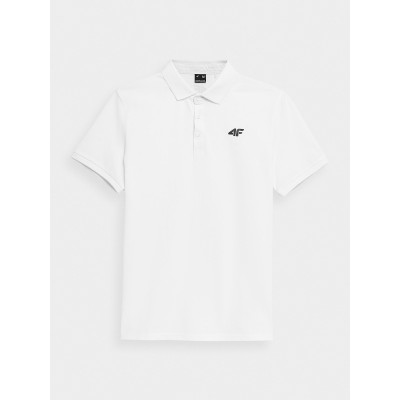 4F T-shirt Polo męskie biały 4FWSS24TPTSM129