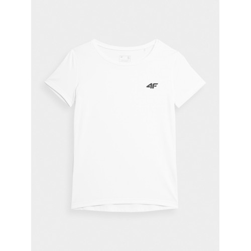 Biała koszulka sportowa 4F 4FWSS24TFTSF604