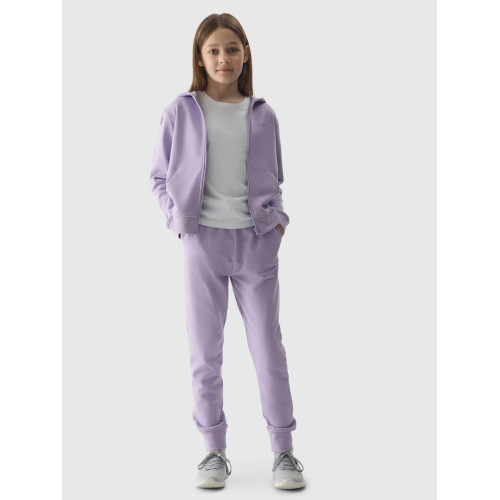 Fioletowe Dresy dziewczęce 4F 4FJAW23TTROF421