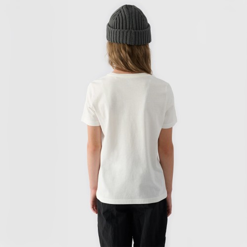 Koszulka dziewczęca 4F  4FJWAW24TTSHF1547 biała