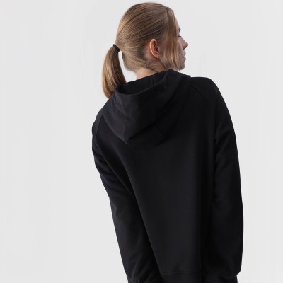 Czarna bluza dresowa damska z kapturem 4f  4FWMM00TSWSF1468