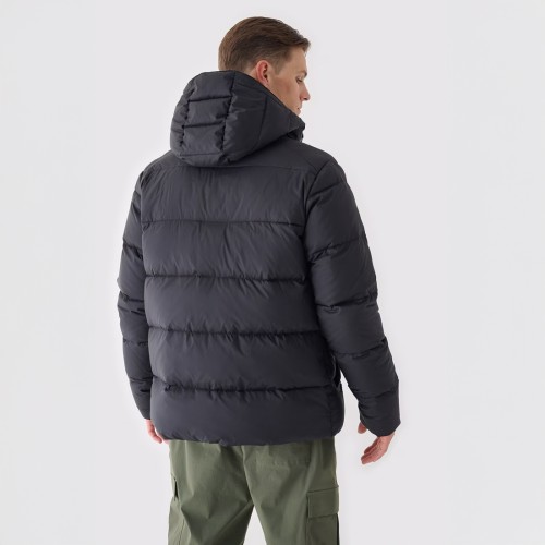 Kurtka puchowa męska z odpinanym kapturem i kieszeniami