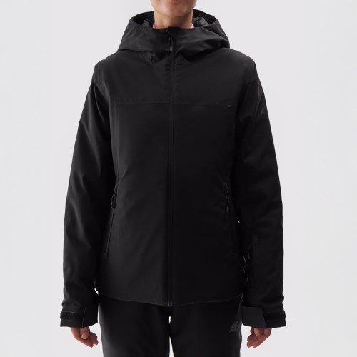 Damska kurtka narciarska z kapturem w kolorze czarnym