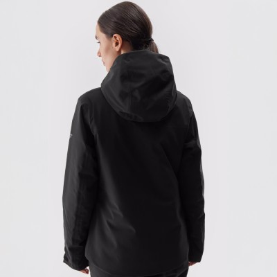Damska kurtka narciarska z kapturem w kolorze czarnym