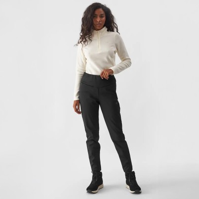 Damskie spodnie narciarskie z wąskimi nogawkami z membraną NeoDry 10000 w kolorze czarnym marki 4F