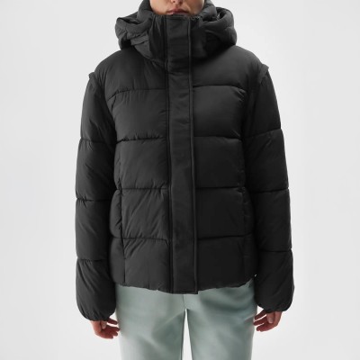 kurtka puchowa damska 4f 2w1 czarna