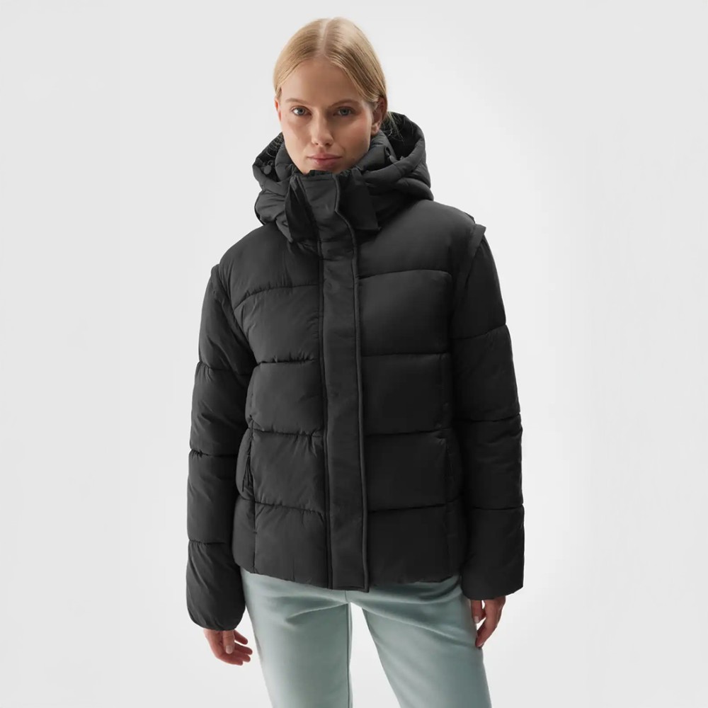 kurtka puchowa damska 4f 2w1 czarna