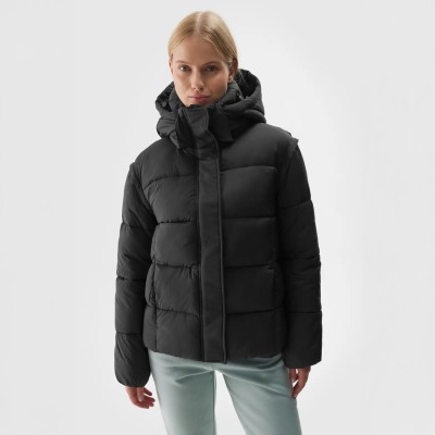 kurtka puchowa damska 4f 2w1 czarna