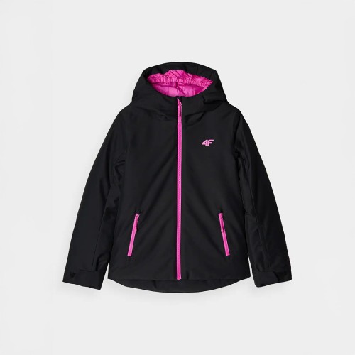 kurtka narciarska dziewczęca 4f czarna