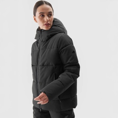 damska kurtka zimowa narciarska 4f czarna