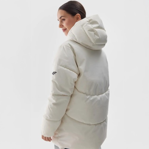 biała kurtka puchowa damska 4f