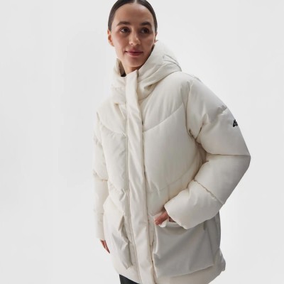 biała kurtka puchowa damska 4f
