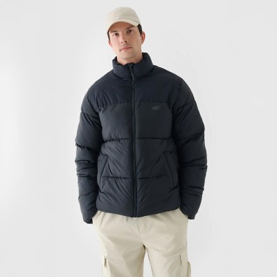 czarna kurtka puchowa męska 4f