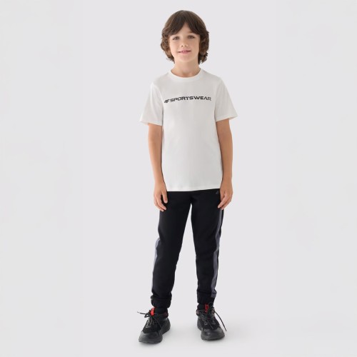 biała koszulka chłopięca 4f