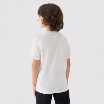 biała koszulka chłopięca 4f