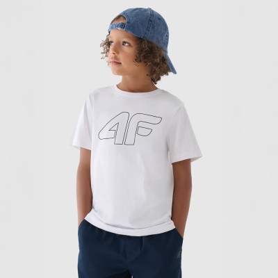 biała koszulka 4f chłopięca