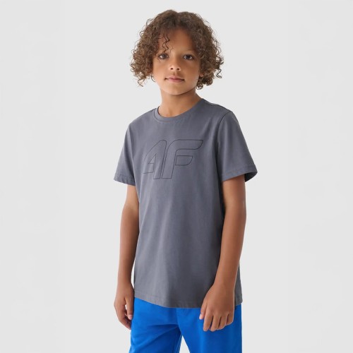 szara koszulka chłopięca 4f