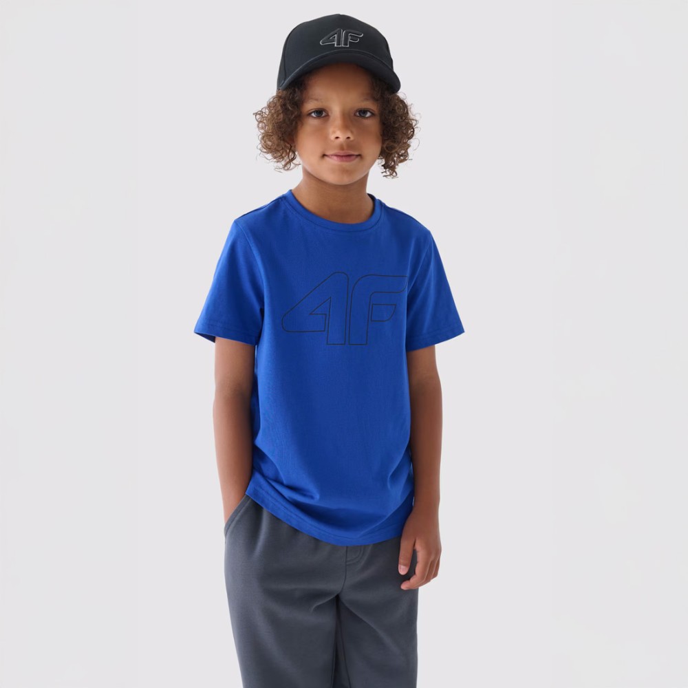 niebieska koszulka chłopięca 4f