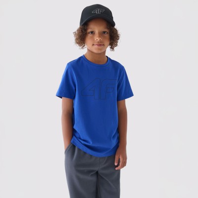 niebieska koszulka chłopięca 4f