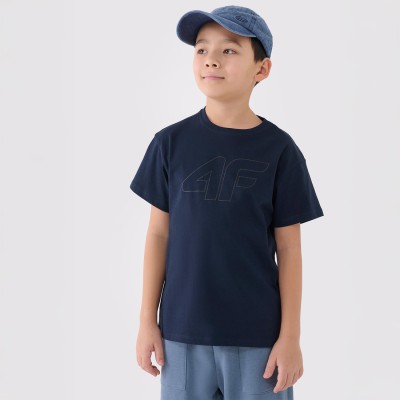 koszulka chłopięca granatowa 4FJWMM00TTSHM2331
