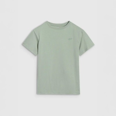 bawełniana koszulka chłopięca 4F zielona