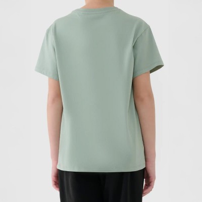 Zielona koszulka chłopięca z nadrukiem bawełniana 4F