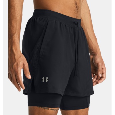Spodenki biegowe męskie Under Armour UA Launch 5'' 2-IN-1 z kieszonką na telefon, przewiewne i komfortowe