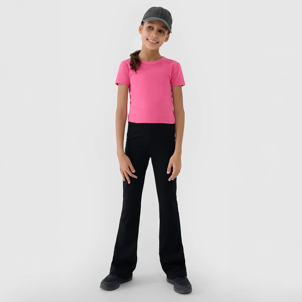 Dziewczęce legginsy 4F z wysokim stanem i rozszerzanymi nogawkami – wygodne i stylowe