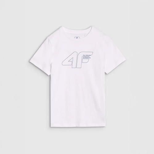 T-shirt chłopięcy 4F, bawełniany z nadrukiem, idealny na co dzień i do aktywności sportowej