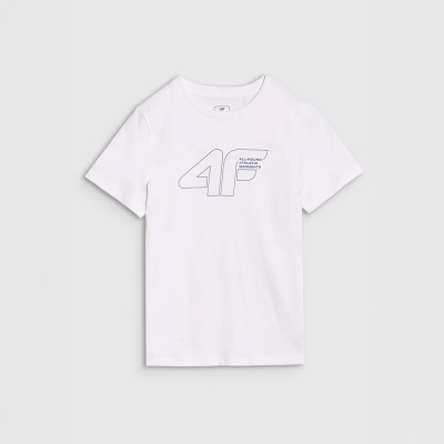 T-shirt chłopięcy 4F, bawełniany z nadrukiem, idealny na co dzień i do aktywności sportowej