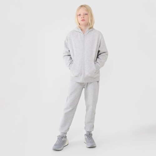 Szara Bluza dresowa chłopięca 4F – wygodna, rozpinana z kapturem, idealna na chłodne dni i aktywności sportowe