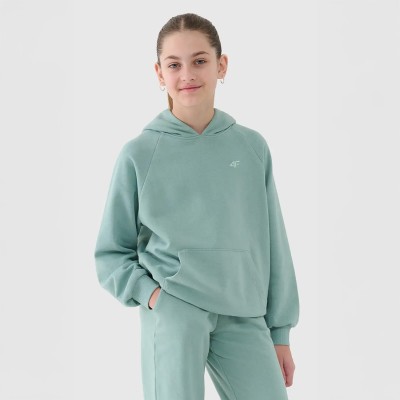 Bluza dresowa dziewczęca 4F – nierozpinana z kapturem | GigantSport.pl
