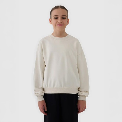 Bluza dziewczęca 4F – bez kaptura, regularny krój, komfortowa, idealna na chłodne dni