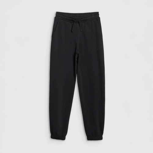 Spodnie dresowe dziewczęce 4F – wygodne, elastyczne, z haftem, idealne do szkoły i na trening.