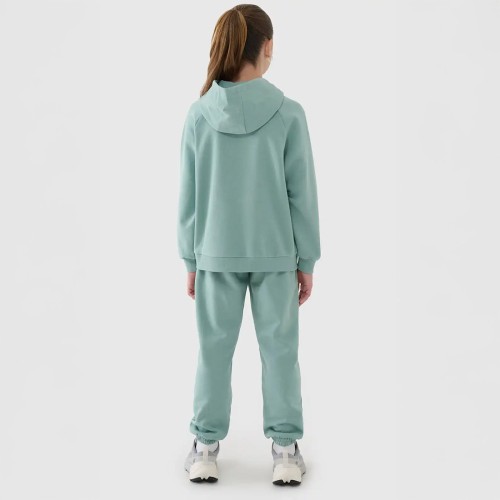 Dziewczęce spodnie dresowe 4F – komfortowe, regular fit, idealne na co dzień i trening.