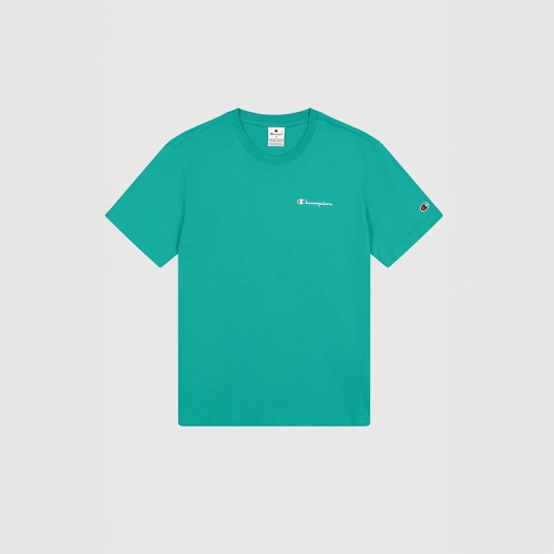 zielona Koszulka męska Champion 22064 – bawełniana koszulka z haftowanym logo, standard fit.