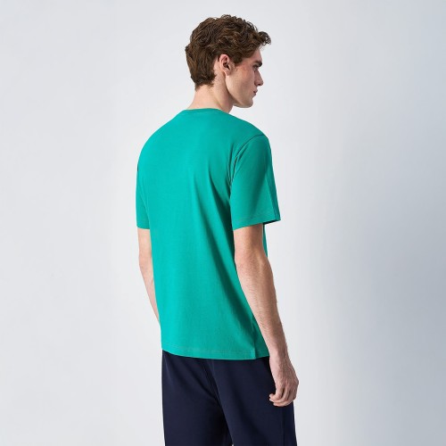 zielona Koszulka męska Champion 22064 – bawełniana koszulka z haftowanym logo, standard fit.