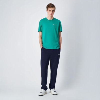 zielona Koszulka męska Champion 22064 – bawełniana koszulka z haftowanym logo, standard fit.