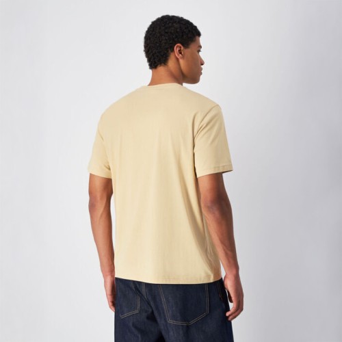 Beżowa Koszulka męska Champion 22064 – bawełniana koszulka z haftowanym logo, standard fit.