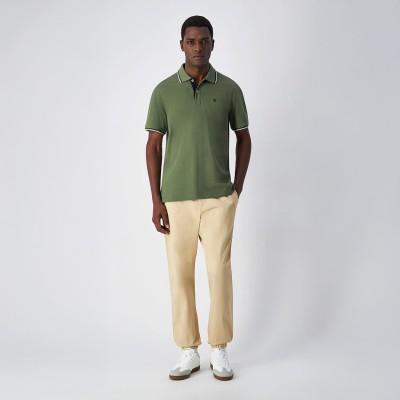 Koszulka polo męska Champion – zielona, z kołnierzykiem, klasyczny krój i haftowane logo