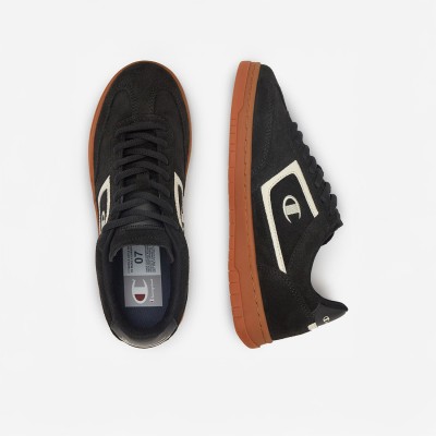 Czarne męskie buty Champion S11759 KK006 CL78 z zamszowymi elementami i beżową podeszwą